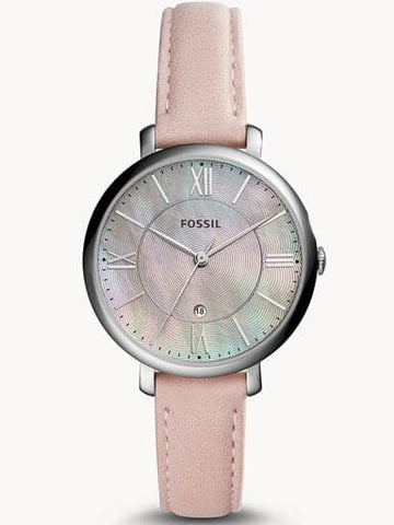FOSSIL Jacqueline Three-Hand Date Blush Leather Watch ES4151 - Kamal Watch Company