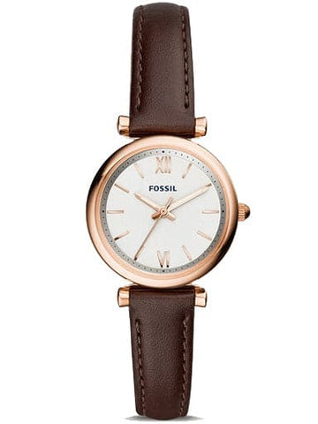 FOSSIL Carlie Mini Three-Hand Brown Leather Watch ES4472I - Kamal Watch Company