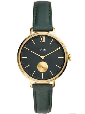 FOSSIL Kalya Three-Hand Dark Green Leather Watch ES4662I - Kamal Watch Company