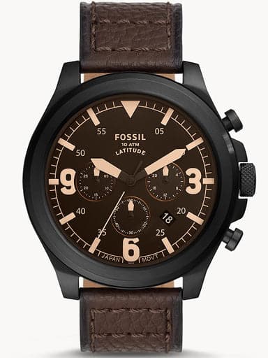 FOSSIL Grant Chronograph Brown Leather Watch FS5751I - Kamal Watch Company