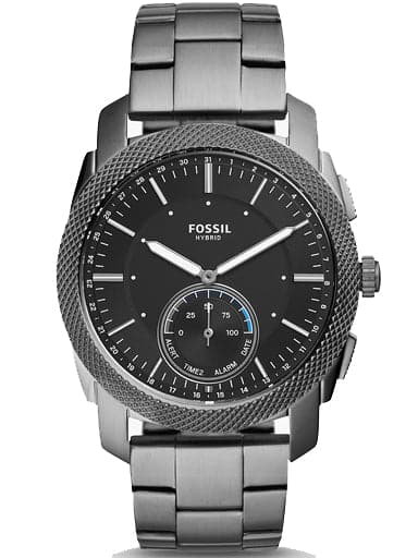 FOSSIL Hybrid Smartwatch Machine Smoke Stainless Steel FTW1166 - Kamal Watch Company