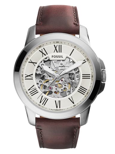 Fossil Grant Automatic Dark Brown Leather Watch ME3099I - Kamal Watch Company