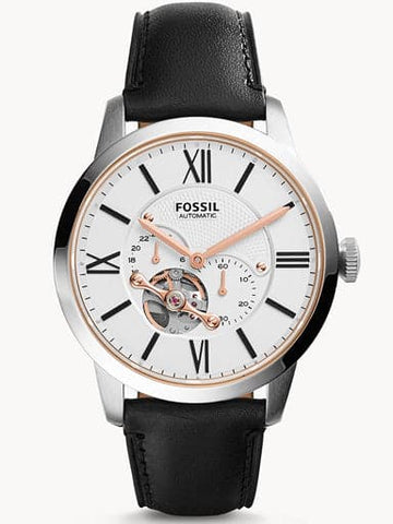 FOSSIL Townsman Automatic Black Leather Watch ME3104I - Kamal Watch Company