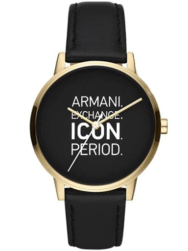 Armani Exchange Three-Hand Black Leather Watch AX2741I - Kamal Watch Company