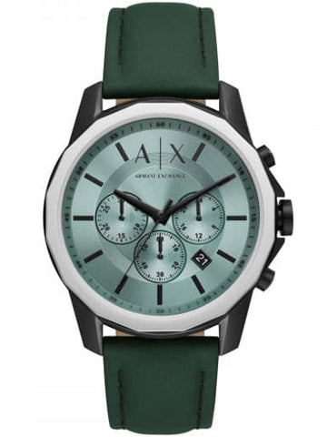 Armani Exchange Chronograph Green Leather Watch AX1725I - Kamal Watch Company