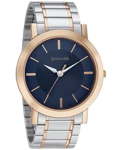 SONATA Blue Dial Analog Watch 77108KM02 - Kamal Watch Company