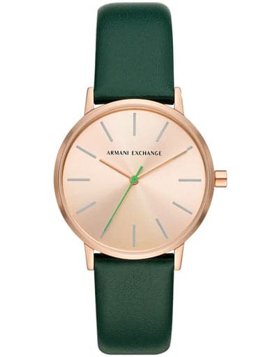 Armani Exchange Three-Hand Green Leather Watch AX5577 - Kamal Watch Company