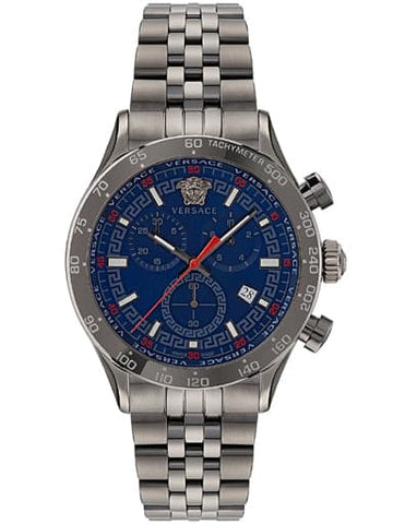 Versace Men's Swiss Chronograph Hellenyium Gunmetal Ion Plated Stainless Steel Bracelet Watch VE2U00722 - Kamal Watch Company