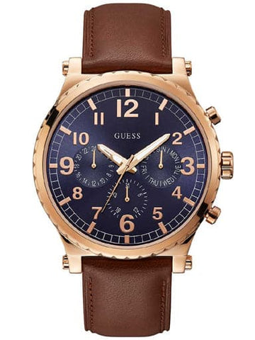 GUESS Analogue Watch with Leather Strap W1215G1 - Kamal Watch Company