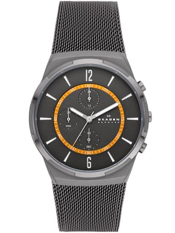 SKAGEN Melbye Chronograph Charcoal Stainless Steel Mesh Watch SKW6804 - Kamal Watch Company