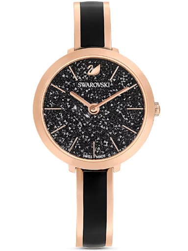 SWAROVSKI Crystalline Delight watch Metal bracelet, Black, Rose gold-tone finish 5580530 - Kamal Watch Company
