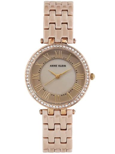 ANNE KLEIN Mother of Pearl Dial Ceramic Strap Watch AK2130TNGB - Kamal Watch Company