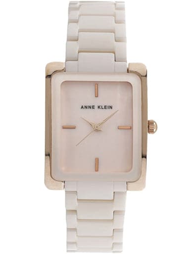 ANNE KLEIN Pink Dial Ceramic Strap Watch AK2952LPRG - Kamal Watch Company
