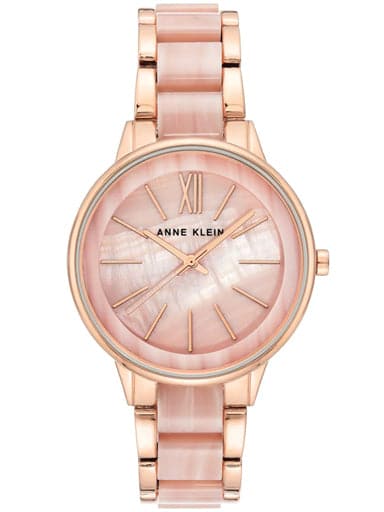 ANNE KLEIN Pink Dial Plastic Strap Watch AK1412PKRG - Kamal Watch Company