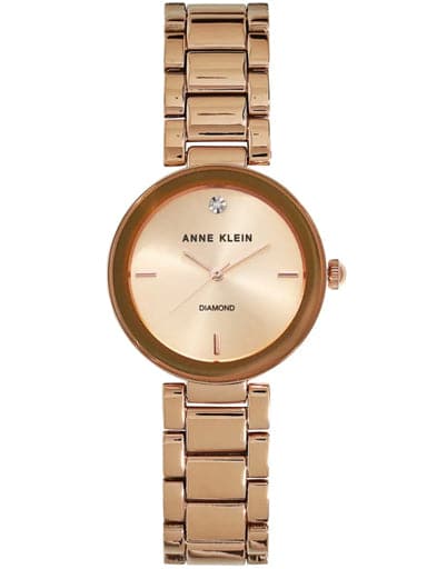 ANNE KLEIN Rose Gold Dial Two Toned Ceramic Strap Watch NBAK1362RGRG - Kamal Watch Company