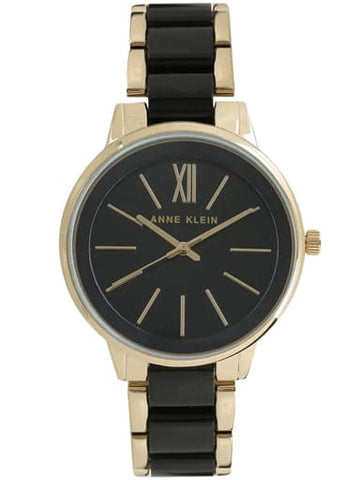 ANNE KLEIN Black Dial Two Toned Ceramic Strap Watch AK1412BKGB - Kamal Watch Company