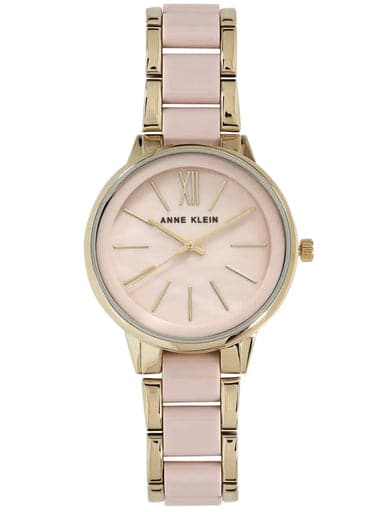 ANNE KLEIN Beige Dial Two Toned Bi Metal Strap Watch AK1412BMGB - Kamal Watch Company