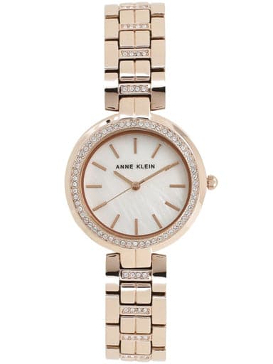 ANNE KLEIN Silver Dial Rose Gold Metal Strap Watch AK2968MPRG - Kamal Watch Company