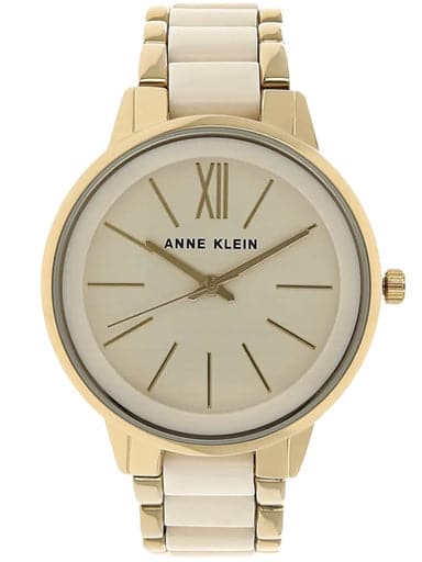 ANNE KLEIN Off White Dial Two Toned Ceramic Strap Watch AK1412IVGB - Kamal Watch Company