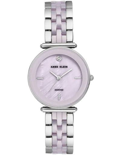 ANNE KLEIN Pink Dial Ceramic Strap Watch AK3159LVSV - Kamal Watch Company