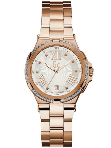 Gc Round Analog Rose Gold Dial Ladies Watch Y34011L1 - Kamal Watch Company