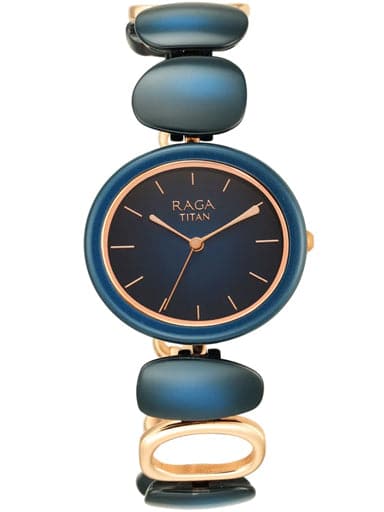 TITAN Raga Blue Dial Metal Strap Watch 95146KD01 - Kamal Watch Company