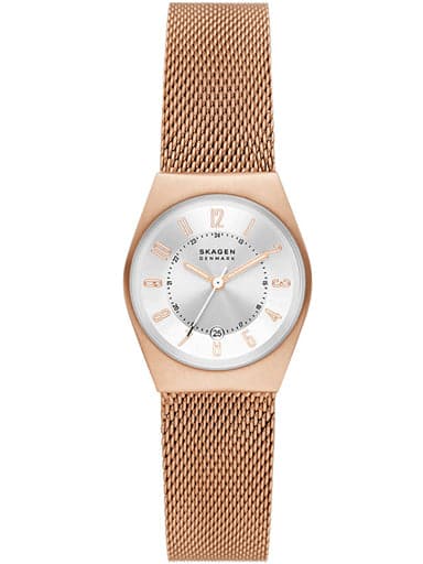 SKAGEN Grenen Lille Three-Hand Date Rose Gold Stainless Steel Mesh Watch SKW3035I - Kamal Watch Company