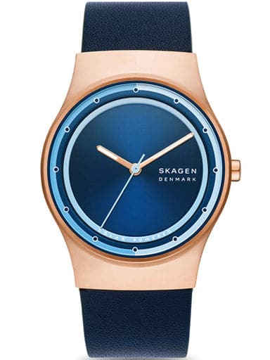 SKAGEN Sol Solar-Powered Ocean Blue Leather WatchSKW3021 - Kamal Watch Company