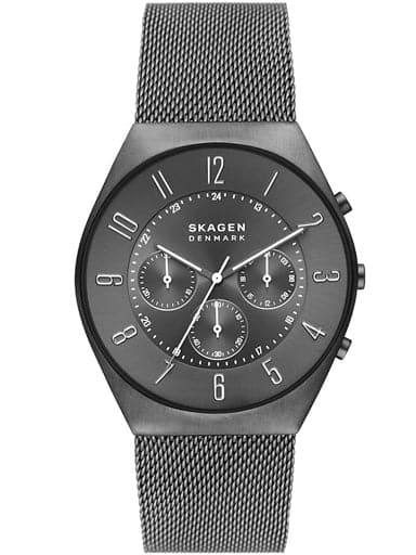 SKAGEN Grenen Chronograph Charcoal Stainless Steel Mesh Watch SKW6821I - Kamal Watch Company