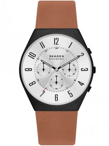 SKAGEN Grenen Chronograph Medium Brown Leather Watch SKW6823I - Kamal Watch Company