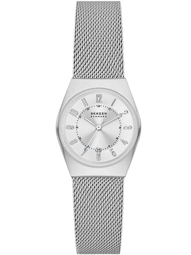SKAGEN Grenen Lille Three-Hand Date Silver Stainless Steel Mesh Watch SKW3038I - Kamal Watch Company