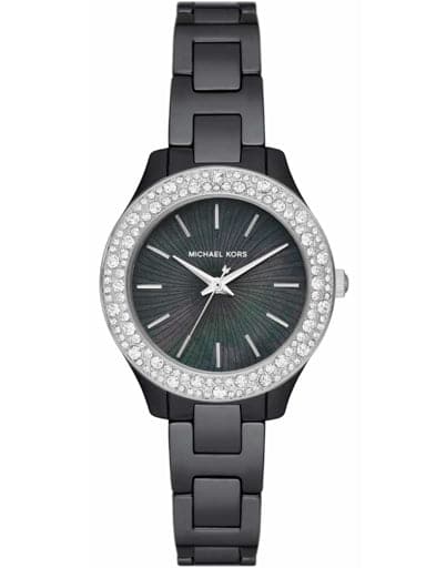 Michael Kors Liliane Three-Hand Black Ceramic Watch MK4650I - Kamal Watch Company