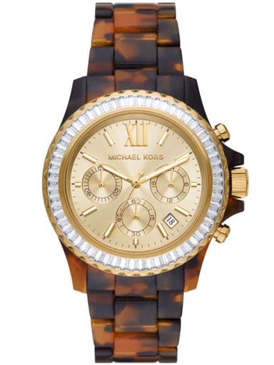Michael Kors Everest Chronograph Tortoise Acetate Watch MK7239 - Kamal Watch Company
