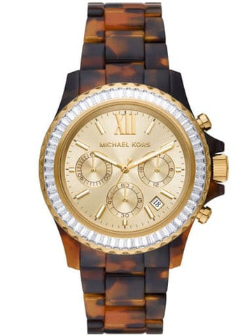 Michael Kors Everest Chronograph Tortoise Acetate Watch MK7239 - Kamal Watch Company