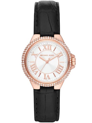 MICHAEL KORS Mini Camille Pavé Rose Gold-Tone and Crocodile Embossed Leather Watch MK2962I - Kamal Watch Company