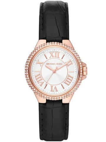 MICHAEL KORS Mini Camille Pavé Rose Gold-Tone and Crocodile Embossed Leather Watch MK2962I - Kamal Watch Company