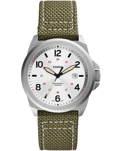 Fossil Bronson Three-Hand Date Olive Nylon Watch Fs5918I