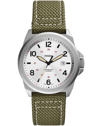 FOSSIL Bronson Three-Hand Date Olive Nylon Watch FS5918I - Kamal Watch Company