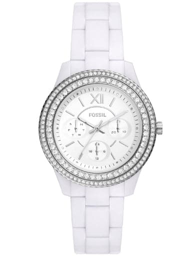 FOSSIL Stella Multifunction White Castor Oil Watch ES5151 - Kamal Watch Company