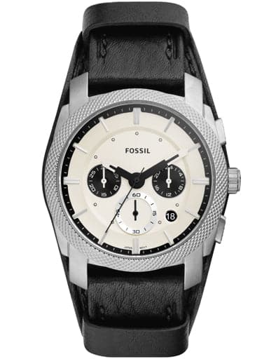 Fossil Machine Chronograph Black Eco Leather Watch Fs5921I
