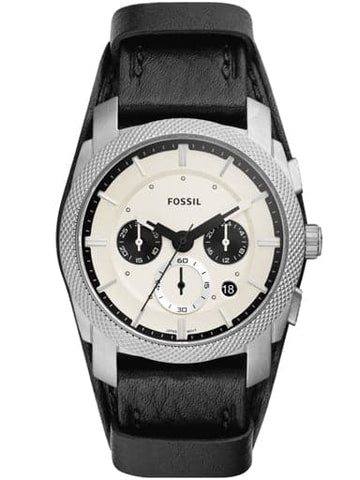 FOSSIL Machine Chronograph Black Eco Leather Watch FS5921I - Kamal Watch Company