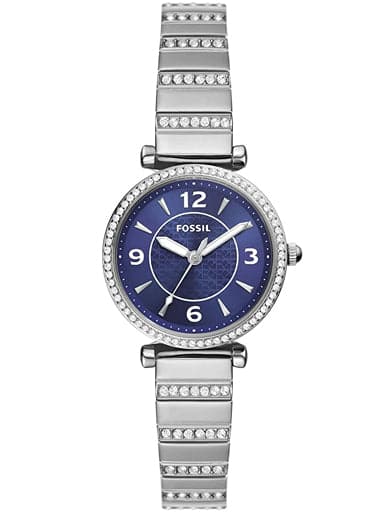 FOSSIL Carlie Three-Hand Blue Stainless Steel Watch ES5190I - Kamal Watch Company
