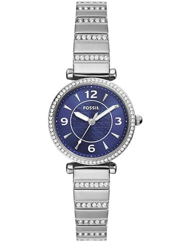 FOSSIL Carlie Three-Hand Blue Stainless Steel Watch ES5190I - Kamal Watch Company