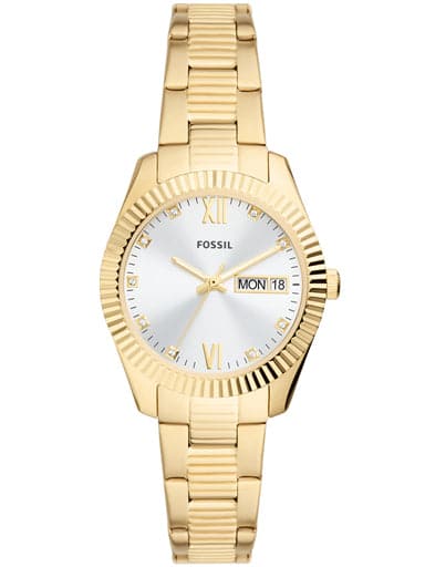 FOSSIL Scarlette Three-Hand Day-Date Gold-Tone Stainless Steel Watch ES5199I - Kamal Watch Company