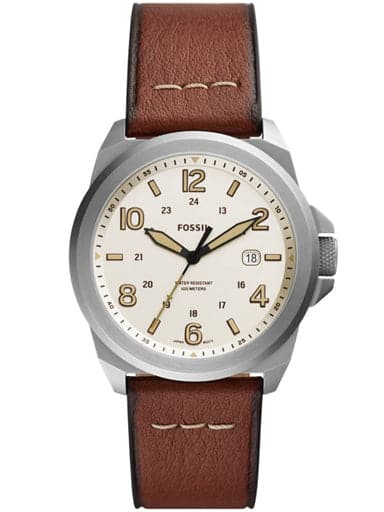 FOSSIL Bronson Three-Hand Date Medium Brown Eco Leather Watch FS5919I - Kamal Watch Company
