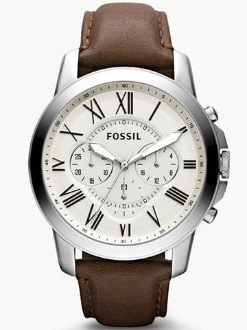 FOSSIL Grant Chronograph Brown Leather Watch FS4735I - Kamal Watch Company