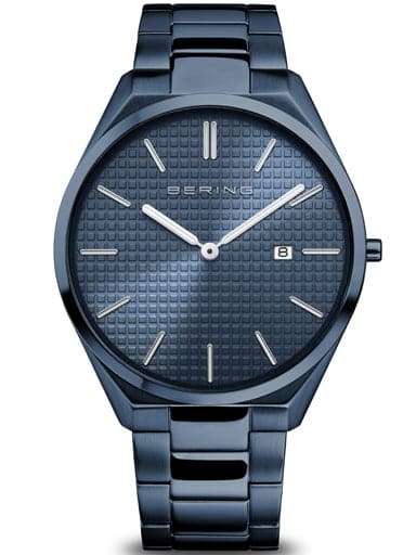 BERING Ultra Slim | polished/brushed blue | 17240-797 - Kamal Watch Company