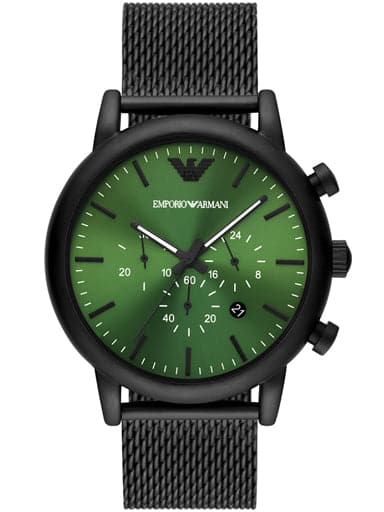 Emporio Armani Chronograph Black Stainless Steel Watch AR11470 - Kamal Watch Company