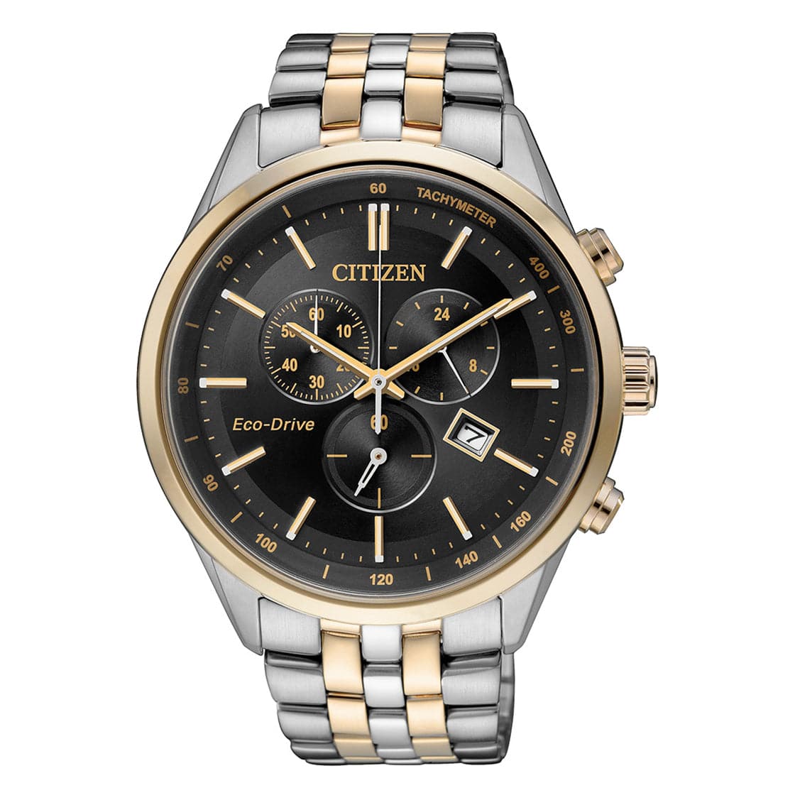 CITIZEN ECO-DRIVE GENTS WATCH BLACK DIAL - AT2144-54E - Kamal Watch Company