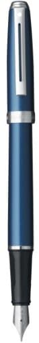 SHEAFFER Prelude Medium Point Blue Nickel Plated Fountain Trim Pen 9135 FP - Kamal Watch Company